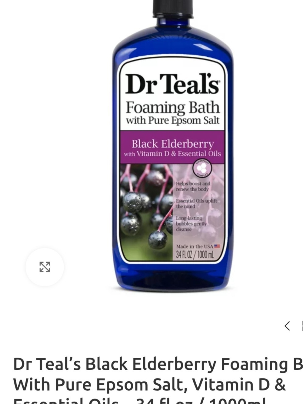 Black Elderberry Foaming Bath - Blue Bottle